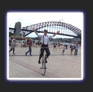  FLORIAN BLMMEL - THE CYCLING CYCLONE at CIRCUS 1903 - THE GOLDEN AGE OF CIRCUS performing in Sydney, Australia, at the famous SYDNEY OPERA HOUSE