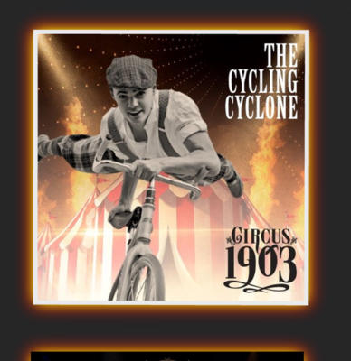 Florian Blmmel - The Cycling Cyclone -  Copyright by CIRCUS 1903 - THE GOLDEN AGE OF CIRCUS - www.circus1903.com